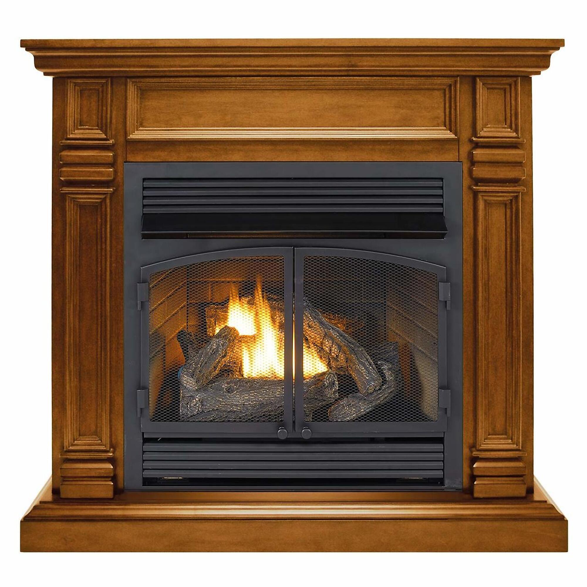 Bluegrass Living, Ventless Fireplace - 32000 BTU, Apple Spice Fin, Heat Output 32000 Btu/hour, Heating Capability 1500 ft², Model# DFS-400T-2AS